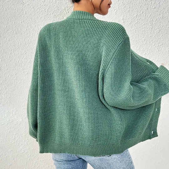 Ingeborg - Pullover-Mantel in Unifarben | Lässiger Strick-Allrounder