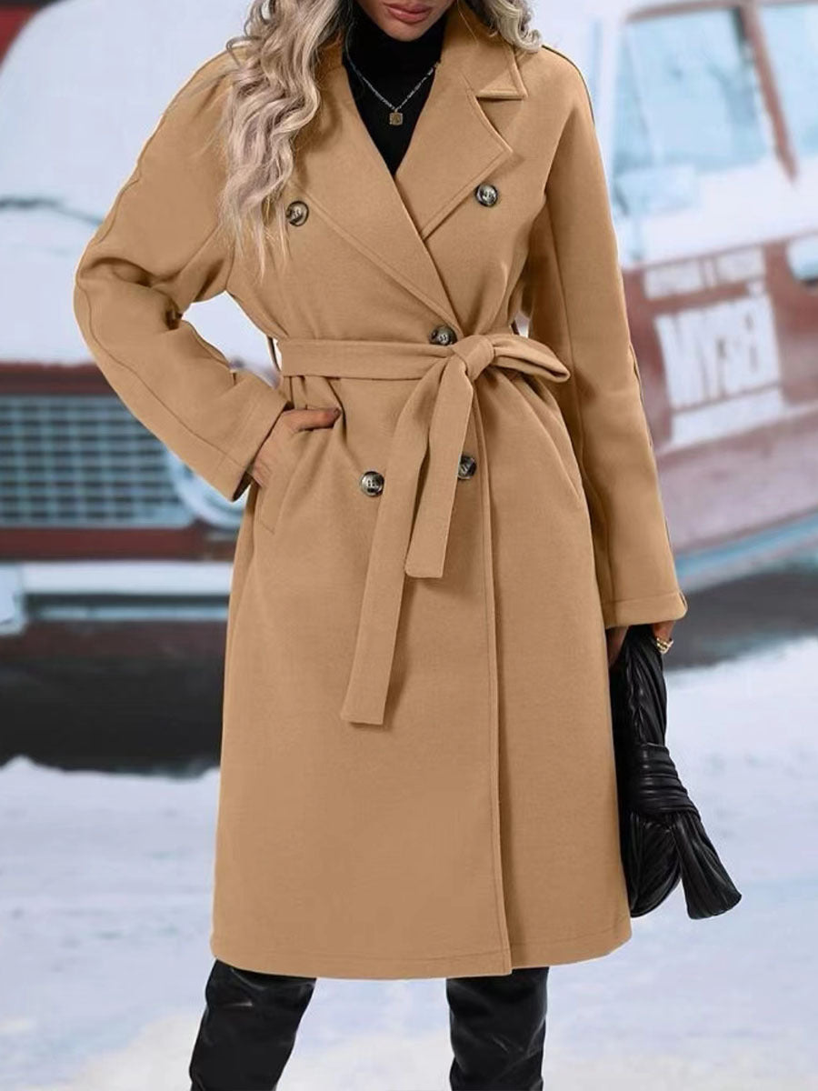 Marlene - Damen Doppelreihiger Trenchcoat | Lang