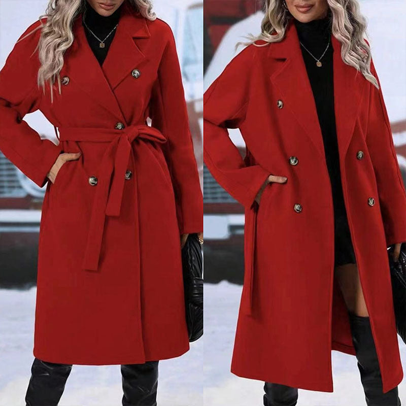 Marlene - Damen Doppelreihiger Trenchcoat | Lang