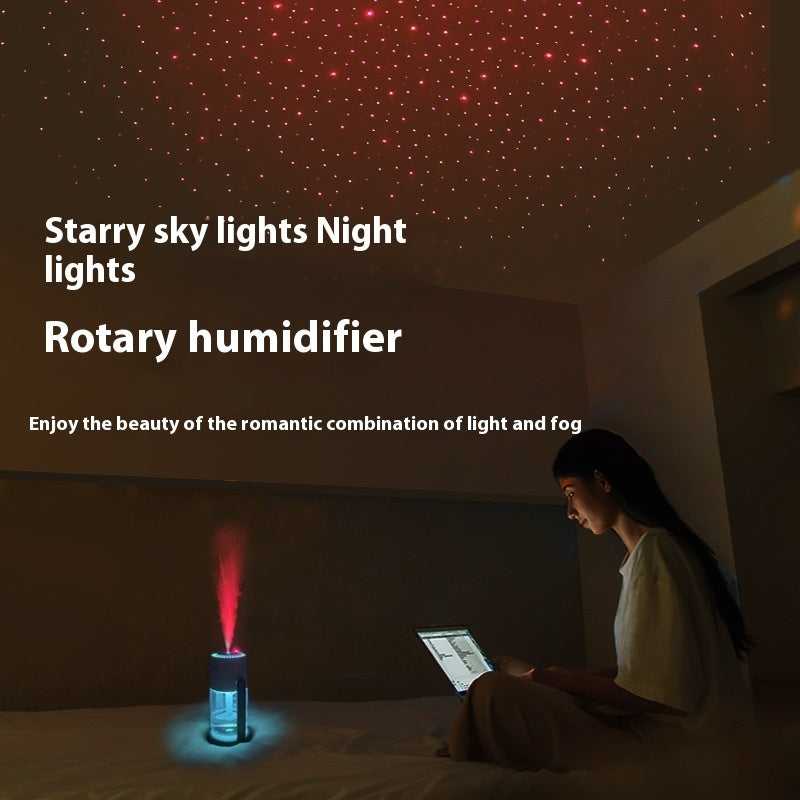 132 New Projection Starry Sky Top Ambient Light Humidifier Small Portable Anti-Dry Burn Car Home USB Spray Shaking Head