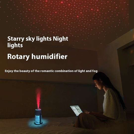 132 New Projection Starry Sky Top Ambient Light Humidifier Small Portable Anti-Dry Burn Car Home USB Spray Shaking Head