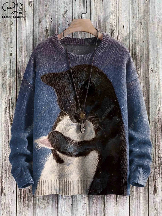 Charlie | Kuschelpullover mit Katzenmotiv