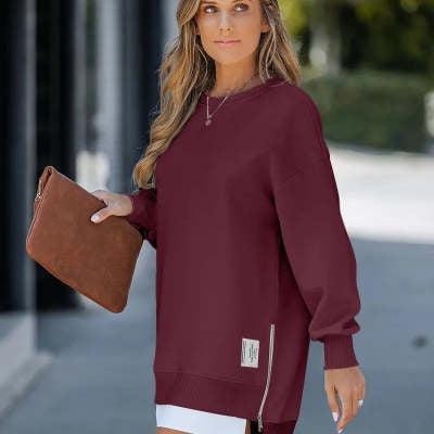 Heike - StilCharm Rundhals-Kleid mit Reißverschluss |  Pullover-Look