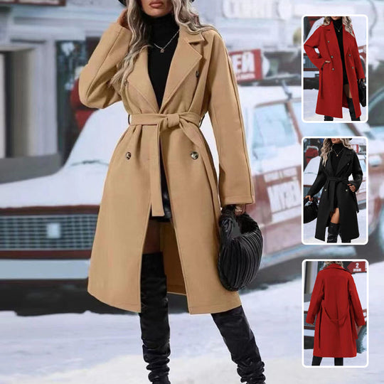 Marlene - Damen Doppelreihiger Trenchcoat | Lang